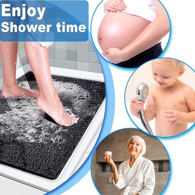 Shower Mats Non Slip for Elderly, 24x32’’Lager Loofah Loofah Bath Mats for - Image 5