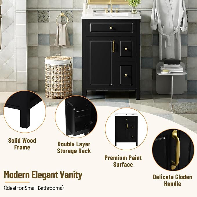 Harper & Bright Designs 24" Bathroom Vanity - Image 9