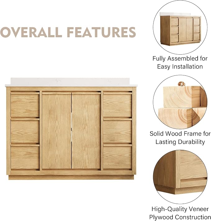 WELLFOR 48" Bathroom Vanity - Image 3