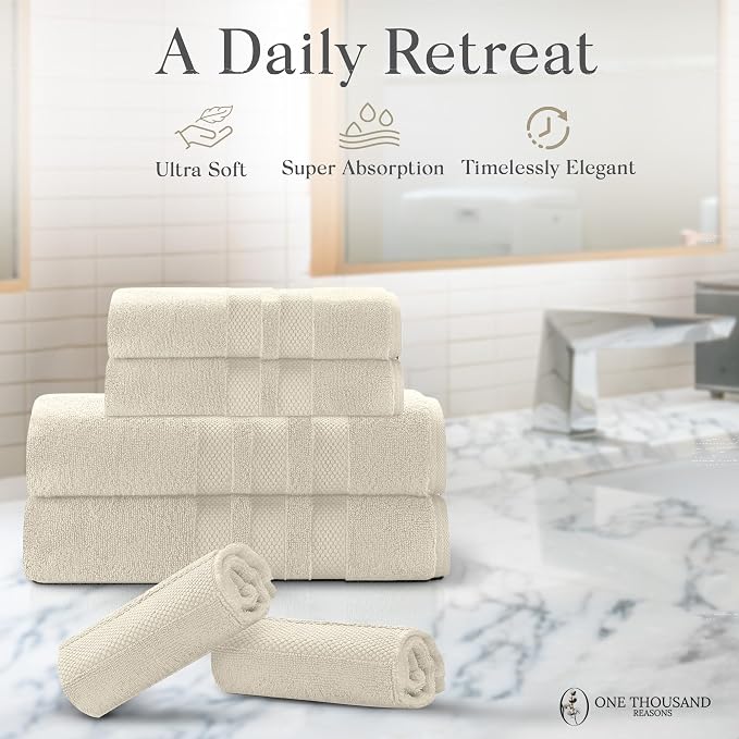 Premium Staple Cotton Bathroom Towel Set - Image 5