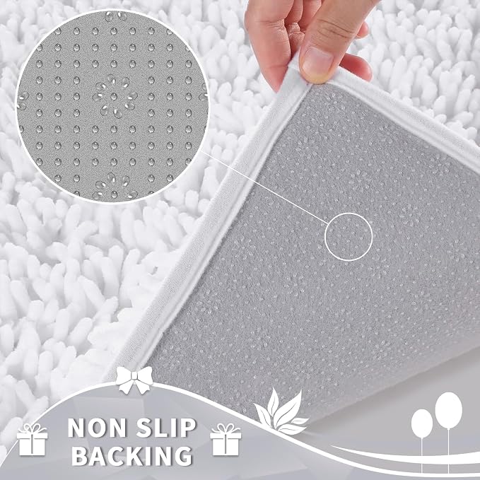 Yimobra Toilet Rugs U Shaped Washable, Extra Thick Soft Absorbent Chenille - Image 5