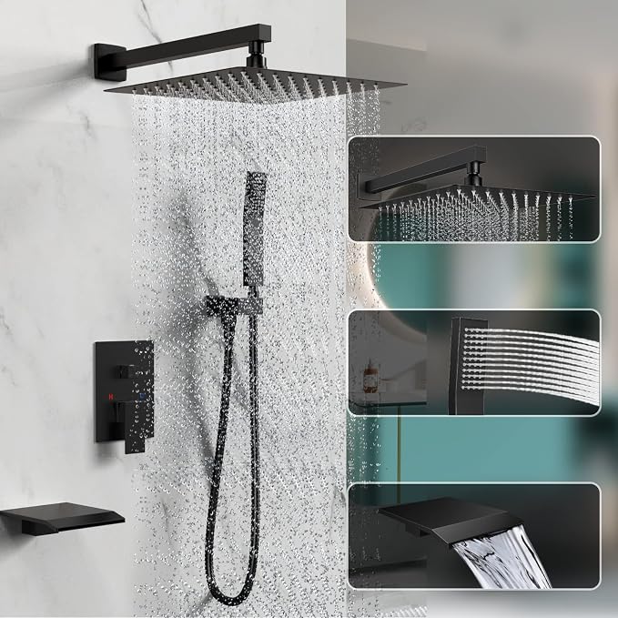 Rain Shower System 12 inch Shower Faucet Set - Image 4