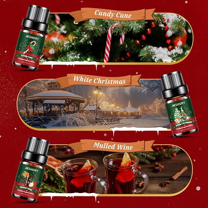 Christmas Fragrance Oil Set, 6 Premium Winter Essential Oils - Image 4
