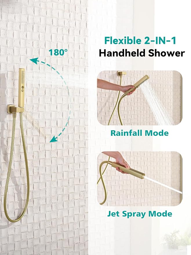 Lefton Shower System in Fahrenheit Display, 10” Overhead Shower Head - Image 5