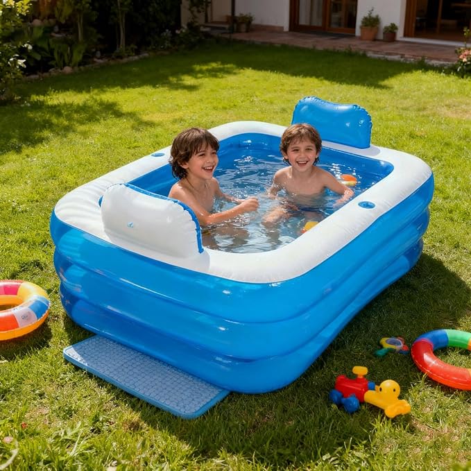 Double Inflatable Bathtub with Electric Air Pump and Bath Pillow Headrest - Image 3