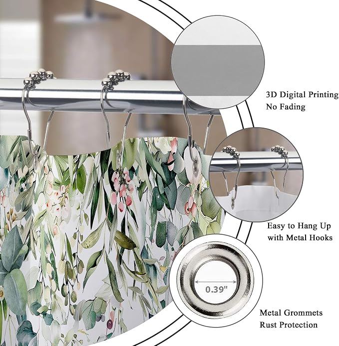 Riyidecor Clawfoot Tub Extra Wide Shower Curtain - Image 4