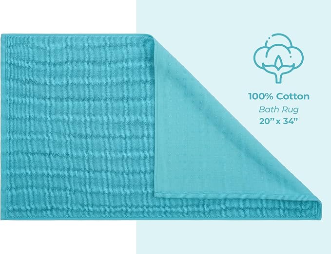 American Soft Linen Bath Rug, 20 in 34 in 100% Cotton Bath Mats Rugs - Image 5