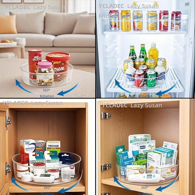 3 Pack Lazy Susan 11.5" Inch Turntable Organizer - Image 3