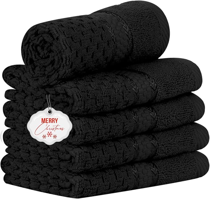 Ample Decor Wash Cloth Set of 5 100% Cotton by AmpleDecor