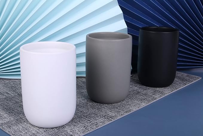 Ceramic Toothbrush Holders for Bathrooms, 8 oz Matte Tooth Brushing Dispenser - Image 5