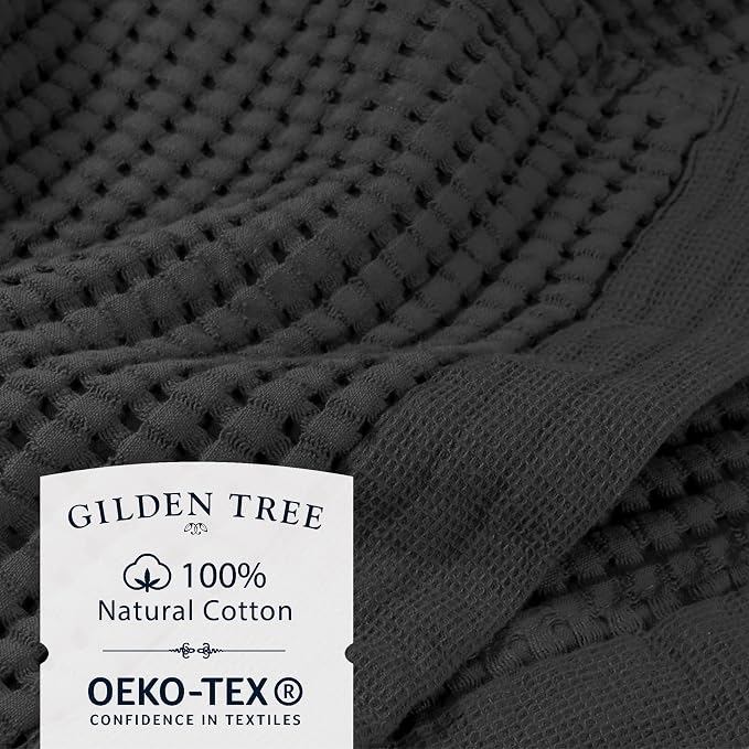 GILDEN TREE Waffle Bath Sheet Quick Dry Towel, Thin Luxury Bath Towels - Image 2