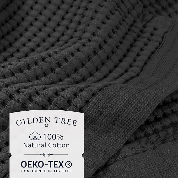 GILDEN TREE Waffle Bath Sheet Quick Dry Towel, Thin Luxury Bath Towels - Image 2