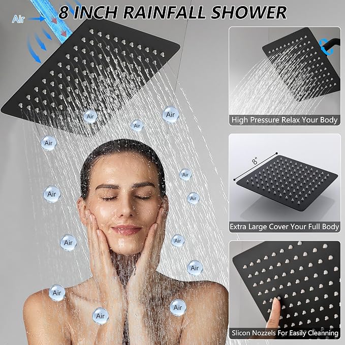 LIWEIKE Outdoor Shower Kit, All Mental Matte Black Outdoor Shower Fixtures - Image 3