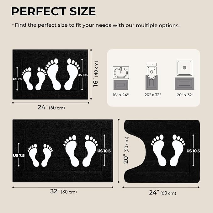 GRANNY SAYS Bathroom Rugs Sets 3 Piece, Soft Absorbent Microfiber Bath Mats - Image 2