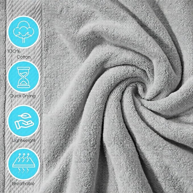 Cloudura Luxury Bath Towels-100% Cotton | Quick Dry | Lightweight | Thick - Image 3