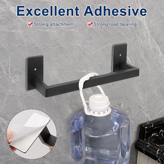 NearMoon Self Adhesive Bathroom Towel Bar, Stainless Steel Square Bath Wall - Image 3