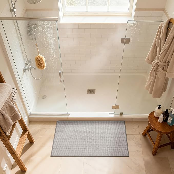 GRANNY SAYS Grey Bathroom Rugs, Soft Chenille Bathroom Mat, Absorbent Bath Mats - Image 8