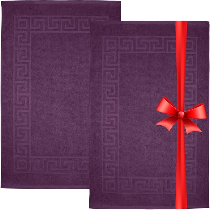 DAN RIVER Greek Cotton Bath Mats Set of 2 – Not a Bathroom Rug, Ultra Soft by DanRiver