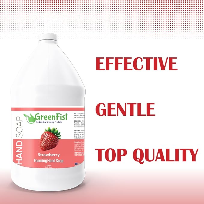GreenFist Foaming Hand Soap Refills Strawberry Scent Jug Foam Refill Made in USA - Image 2