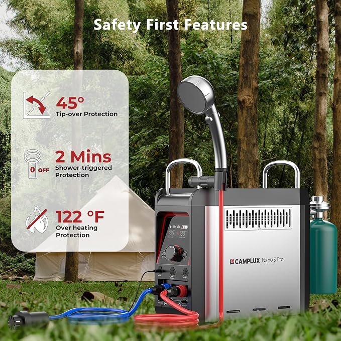 CAMPLUX Nano 3 Pro, Battery Powered Portable Water Heater, 1 lb On-Demand - Image 6