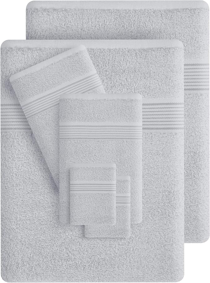 Belizzi Home 100% Cotton Towel Set, Contains 6 Soft Bath Towel, 6 Hand Towels - Image 3