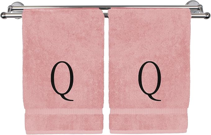 Monogrammed Hand Towel, Personalized Initial Gift, Extra Absorbent 100% Turkish by BareCotton