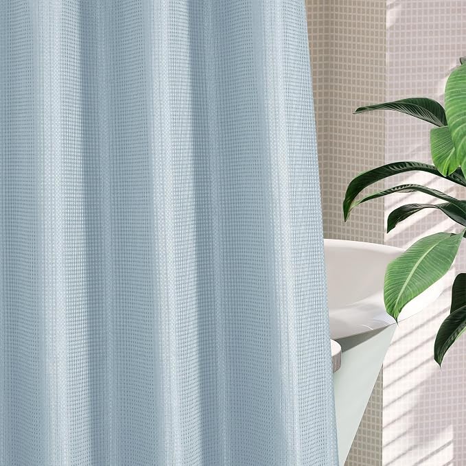 MitoVilla No Hooks Needed Extra Long Shower Curtain Liner Set - Image 5