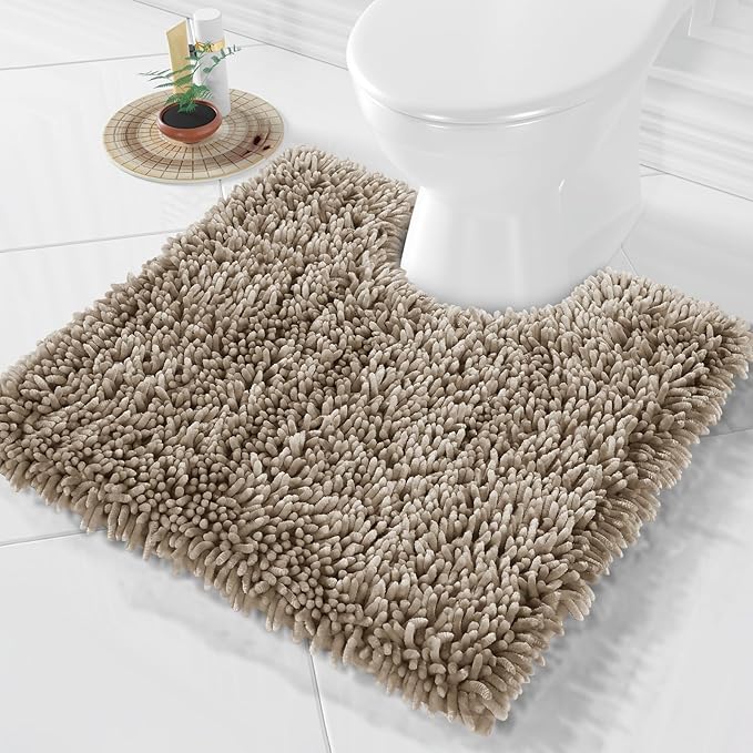 Yimobra Toilet Rugs U Shaped Washable, Extra Thick Soft Absorbent Chenille by Yimobra