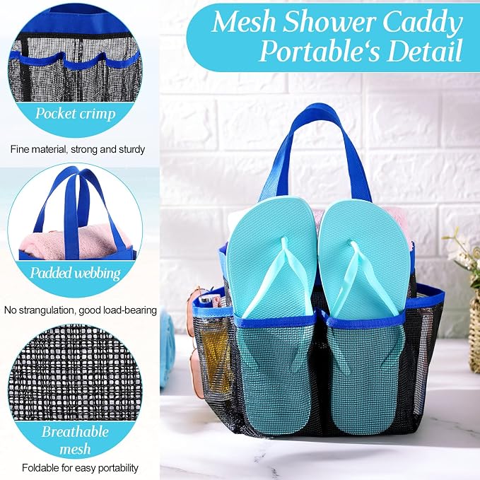 8 Packs Mesh Large Shower Caddy Portable - Image 3