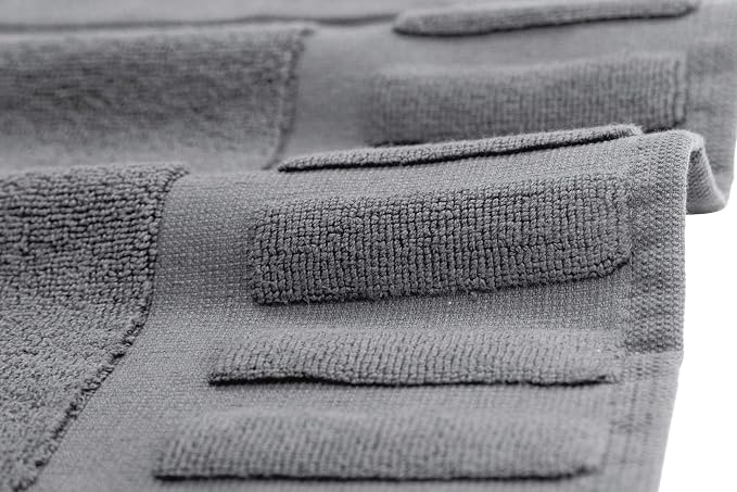 White Classic Luxury Bath Mat Floor Towel Set - Image 7