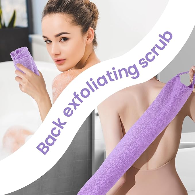 3 Pcs Double-Sided Back Exfoliator Body Scrub Towel, Exfoliating Back Scrubber - Image 6