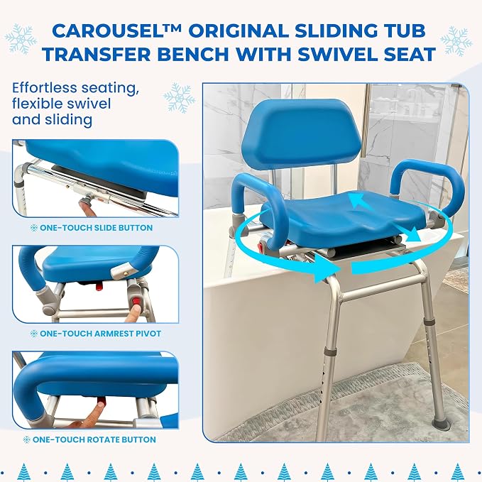 Platinum Health Carousel Sliding Shower Chair Tub Transfer Bench - Image 3