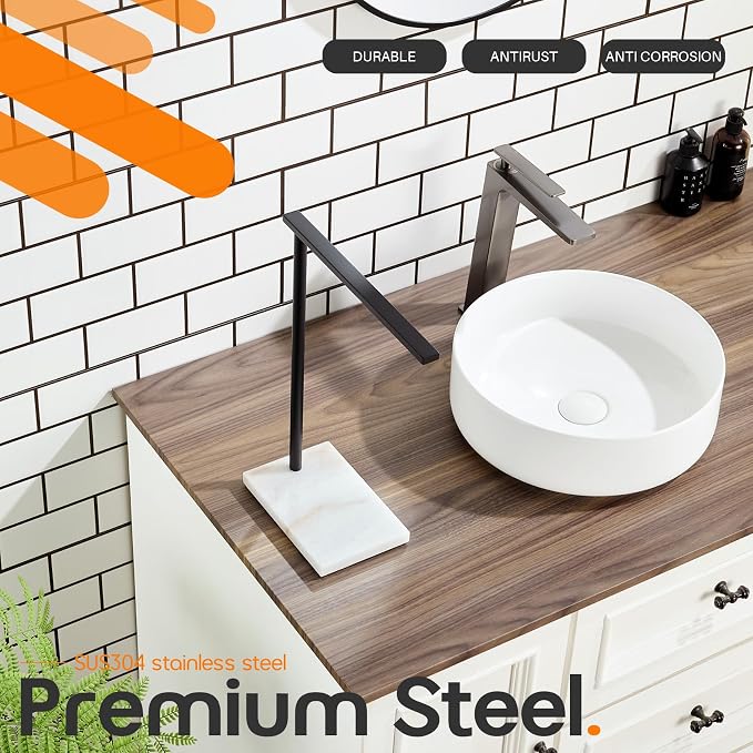 Black Towel Racks Stand 1-Tier Hand Towel Holder - Image 3