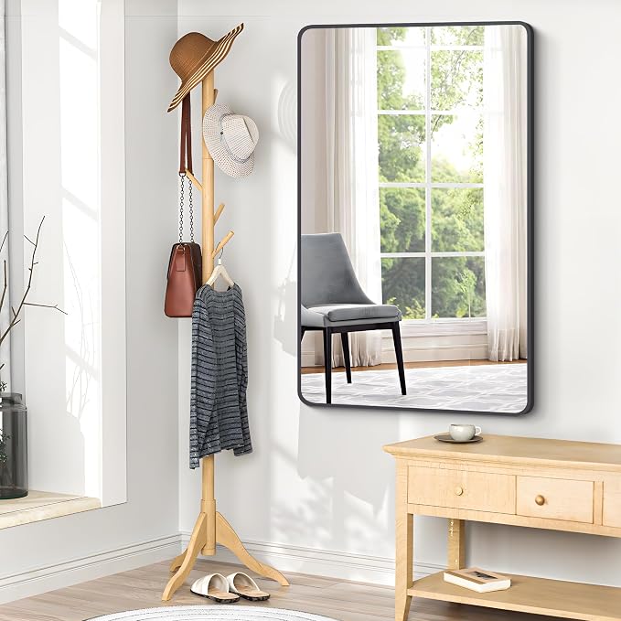 BONEWEI 30x48 inch Bathroom Mirror, Wall Mounted Bathroom Frame Vanity Mirror - Image 8