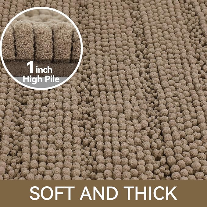 Bcoimo 70"×24" Chenille Bath Mat – Non-Slip - Image 3