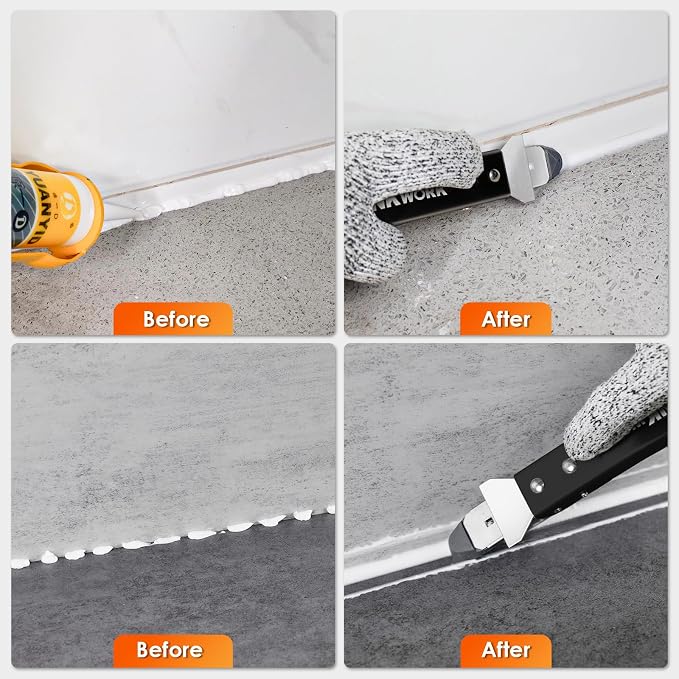 THINKWORK Caulking Tool Kit, 4 in 1 Caulk Remover Tool, Stainless Steel Caulk - Image 6