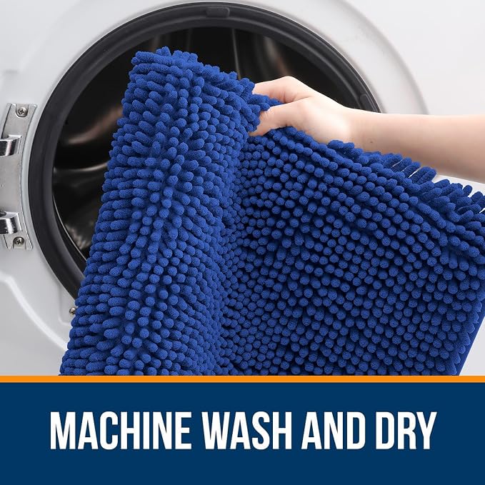 OLANLY Bathroom Rugs Sets 2 Piece, Soft Absorbent Chenille Bath Mats and - Image 4