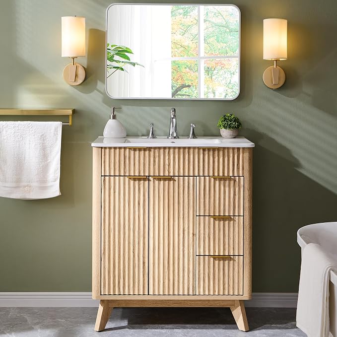 T4TREAM 30" Fluted Bathroom Vanity - Image 8