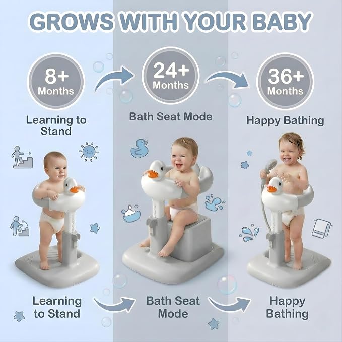 Baby Bath Stand with Built-in Seat - Image 3