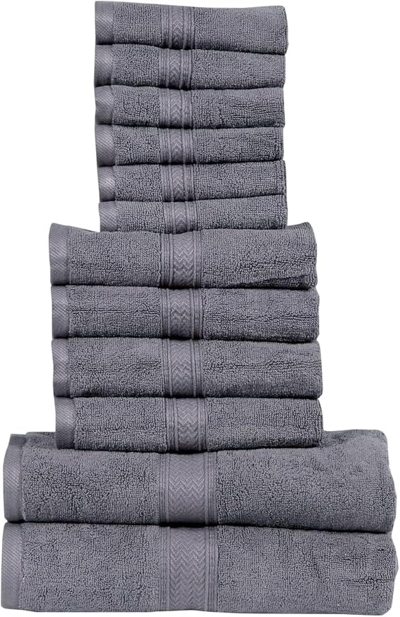 Hillfair 12 piece 600 GSM Cotton Bath Towels - Image 4
