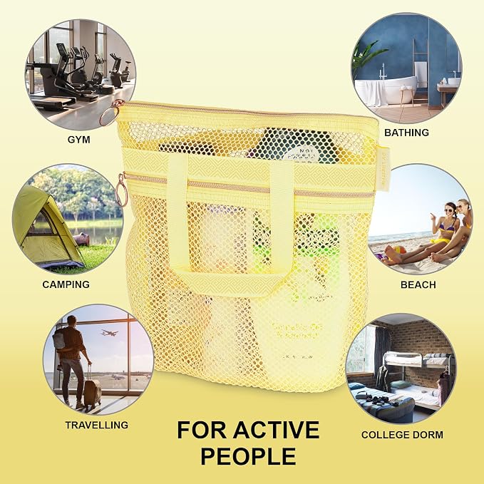 Mesh Shower Bag 10.2x9.9'' Quick-Dry Caddy - Image 4