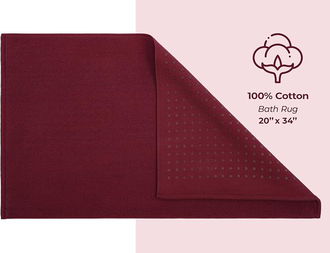 American Soft Linen Bath Rug, 20 in 34 in 100% Cotton Bath Mats Rugs - Image 5