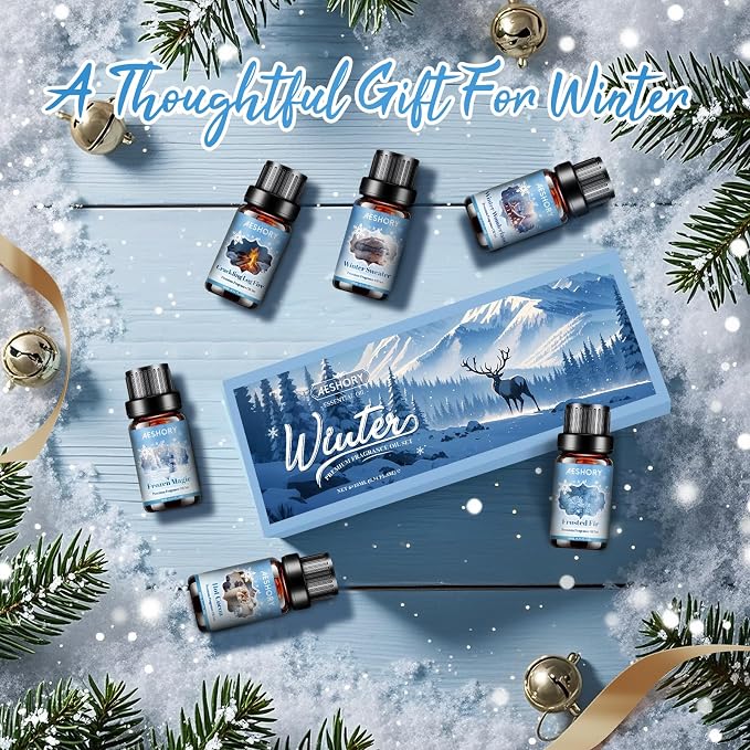 Winter Essential Oils Set, 6 Premium Holiday Fragrance Oil - Image 7