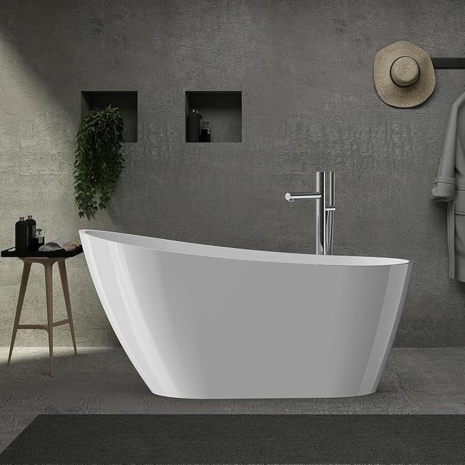 ‎59 Inch Acrylic Freestanding Bathtub, Bathtub - Image 7