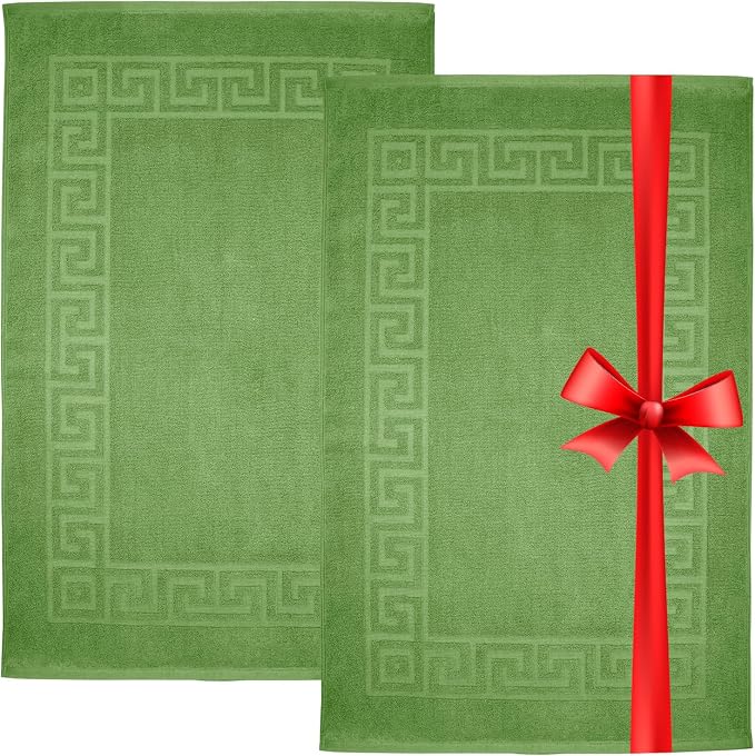 DAN RIVER Greek Cotton Bath Mats Set of 2 – Not a Bathroom Rug, Ultra Soft by DanRiver