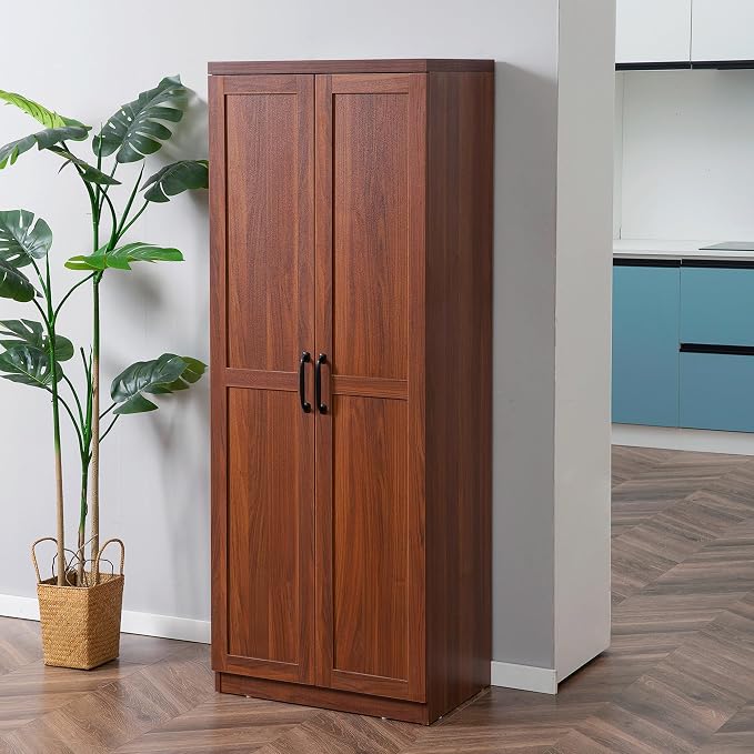 HOMCOM 63" 2-Door Kitchen Pantry, Freestanding Storage Cabinet - Image 2
