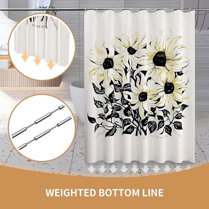 LaCyan Shower Curtain with 12 Hooks Waterproof Curtain - Image 3