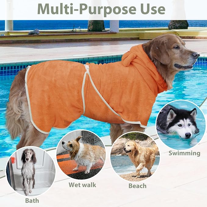 Dog Bathrobe Super Absorbent Towel Robe - Image 5