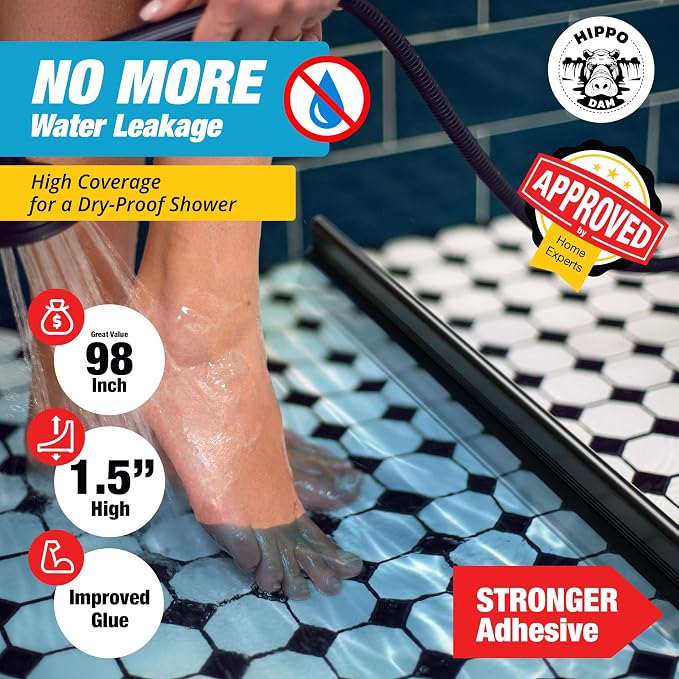 Shower Threshold Water Dam Barrier 98" - Image 3
