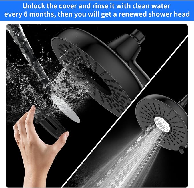 Filtered Shower Head- 8 Inches High Pressure Fixed Rain Showerhead - Image 4